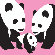 Avalisa Animal - Three Pandas Stretched Wall Art