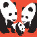 Avalisa Animal - Three Pandas Stretched Wall Art