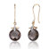 Oravo 10 Karat Two Tone Gold 7.00 carat Checkerboard Cut Smoky Quartz Diamond Earrings (0.02 carat Stone)