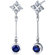 Oravo Seductive Allure 2.50 Carats Blue Sapphire Round Cut Dangle Cubic Zirconia Earrings in Sterling Silver