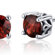 Oravo Scroll Design 2.00 Carats Garnet Round Cut Stud Earrings in Sterling Silver