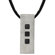 Oravo Strong and Sporty Designer Inspired Rectangular Titanium Tag Pendant with Black Rubber Squares on a Black Cord for Men