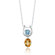 Oravo 1.50 cts Round London Topaz Oval Citrine Pendant in Sterling Silver