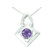 Oravo .75 Carat Round Genuine Amethyst Pendant Necklace in Sterling Silver