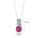 Oravo Regal Radiance 1.75 Carats Round Shape Ruby Pendant in Sterling Silver