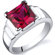 Oravo Step Design Princess Cut 3.25 carats Ring in Sterling Silver