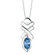 Oravo 2.75 carats Marquise Shape London Blue Topaz Pendant Earrings Set in Sterling Silver