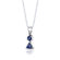 Oravo Sterling Silver 1.13" Multishape Sapphire Pendant Earrings and 18" Necklace Set
