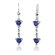 Oravo Sterling Silver 2.25 Carats Heart Shape Sapphire Pendant Earrings and 18" Necklace Set
