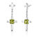 Oravo Sterling Silver Cross Design 2.50 Carats Princess Cut Peridot Pendant Earrings and 18" Necklace Set

