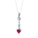 Oravo Cupid Duet 3.75 Carats Heart Shape Sterling Silver Ruby Pendant Earrings Set