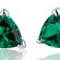 Oravo 1.50 Carats Trillion Cut  Emerald V Prong Stud Earrings