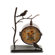 Ashton Sutton Table Clock with Bird in Dark Metallic