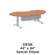 Virco Plateau 84" W Ellipse Executive Desk with Bi-Point Legs