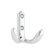 Peter Pepper Brass Hat/Coat Hook with Chrome Finish and Two Horizontal Hooks