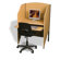 Balt Teak Laminate Deluxe Floor Carrel Desk