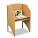 Balt Teak Laminate Floor Privacy Study Carrel