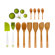 Dexas Utensil Set Bamboo / Silicone Measuring Cup (16 Piece)