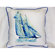 Betsy Drake Interiors Coastal Blue Sailboat Indoor / Outdoor Pillow