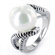 West Coast Jewelry Antiqued Silvertone Faux Pearl Fashion Ring
