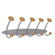 Alba 5 Double Hook Metal / Wooden Wall Coat Hook