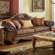 Michael Amini Toscano High Back Leather and Fabric Sofa
