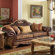 Michael Amini Toscano High Back Leather and Fabric Sofa
