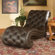 Michael Amini Trevi Leather Chaise Lounge