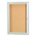 AARCO Enclosed Bulletin Board in Silver with Cork