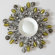 Global Views Bejeweled Small Mirror in Grey / Citron
