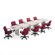 ABCO 120" Wide T-Mold Boat Shape Top Conference Table with Slab Base