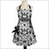 Sin In Linen Ravens Dream Apron in Black and White