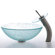 Kraus Broken Glass Vessel Sink and Waterfall Faucet