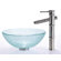 Kraus Broken Glass 14" Vessel Sink and Bamboo Faucet