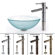 Kraus Broken Glass 16.5" Vessel Sink and Rivera Faucet