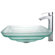 Kraus Oceania Glass Vessel Sink and Visio Bathroom Faucet in Chrome
