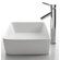 Kraus Ceramic 5" x 15" Rectangular Sink in White with Sheven Single Lever Faucet