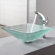 Kraus Clear Alexandrite Glass Vessel Sink and Single Hole Faucet with Single Handle