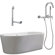Giagni Ventura 67" Apron Tub with Wall Mount Faucet and Lever Handles in Polished Chrome