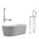 Giagni Ventura 67" Apron Tub with Floor Mount Faucet and Cross Handles in Polished Chrome