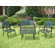 International Caravan Iron Patio Diamond Lattice 4 Piece Lounge Seating Group