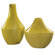 Howard Elliott Crosshatch Detail Ceramic 11" and 12" Tall Vase in Chartreuse Green Glaze (Set of 2)