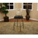 American Heritage Alexander Stool in Silver with Black Leather