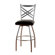 American Heritage Alexander Stool in Silver with Black Leather