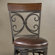 American Heritage Treviso Stool in Pepper with Bourbon Leather