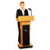 AmpliVox Sound Systems Executive Adjustable Sound Lectern, Column, 24w x 17-1/2d x 36-44h, Medium Oak                                               