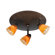 Cal Lighting Serpentine Three Light Track Light with Amber Swirl Glass in Rust