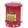 Justrite Red Oily Waste Cans - 10 gallon oily waste canw/lever