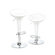 Boraam Industries Inc Luna Adjustable Scoop Swivel Bar Stool in White (Set of 2)