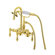 Elements of Design Vintage Three Handle Wall Mount Clawfoot Tub Faucet with Handshower